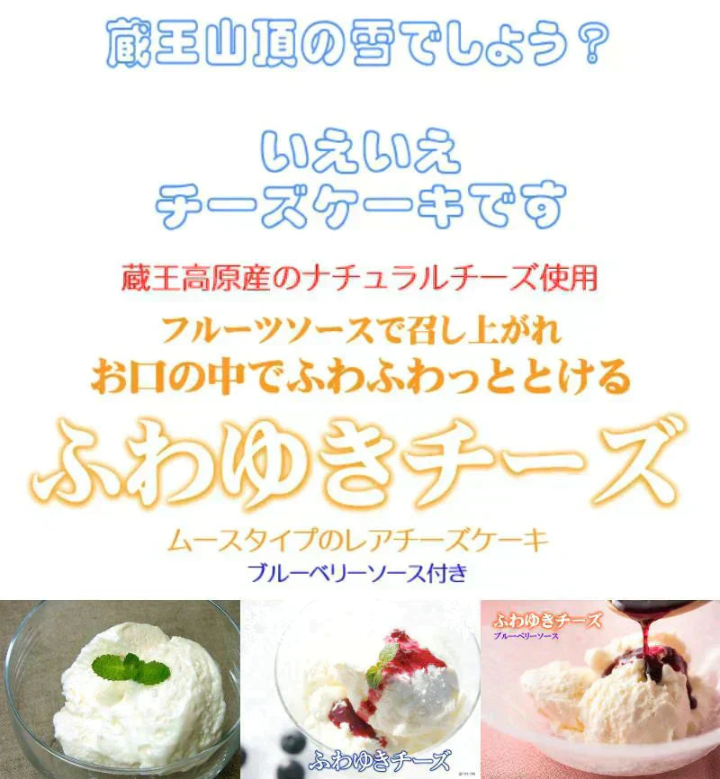 【送料込み】フロム蔵王　ふわゆきチーズ12個セット　ブルーベリーソース付き