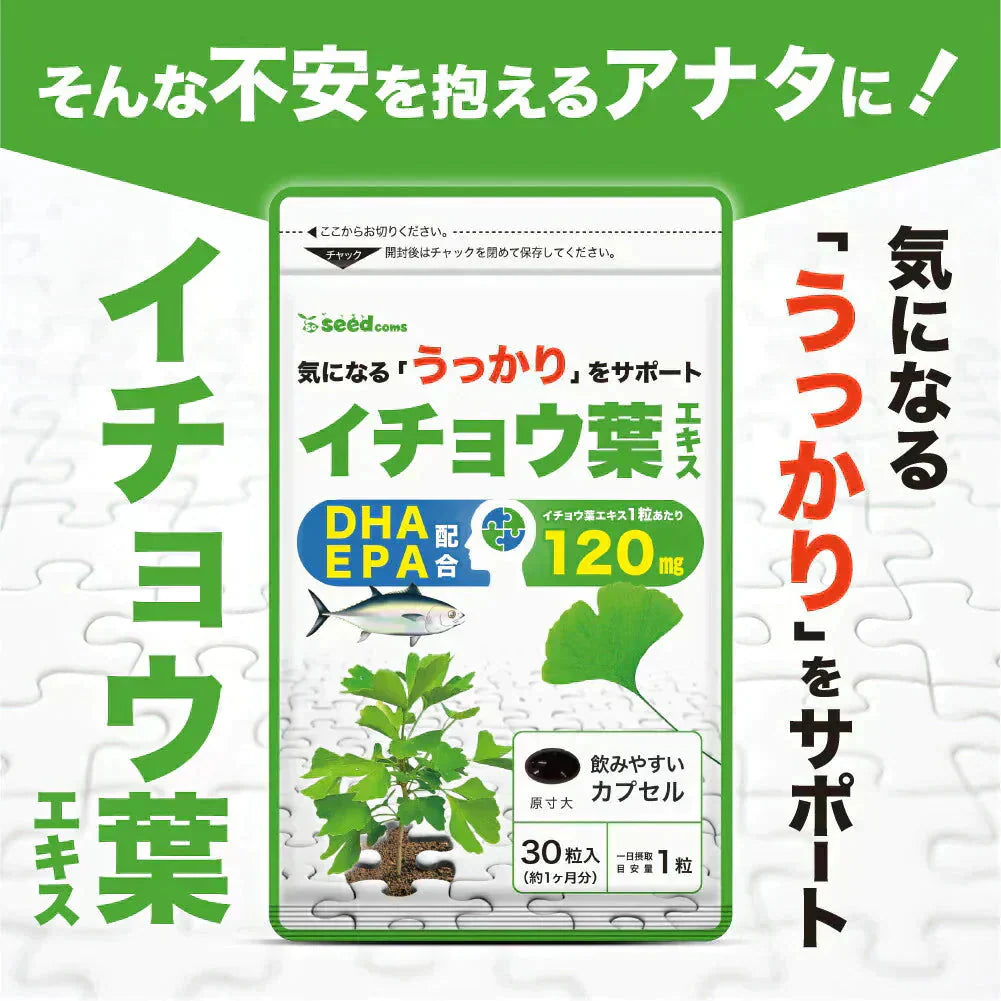 イチョウ葉エキス（約1ヶ月分）イチョウ葉　サプリメント DHA EPA