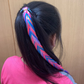 (ピンク02)ヘアアクセサリー エクステ ロング編み込みウィッグ 子供 キッズ ジュニア ダンス ウィッグ つけ毛 カラフル 毛束 ダンサー髪型