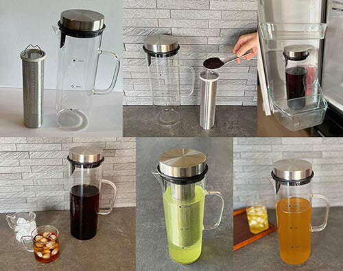 コールドブリューコーヒーボトル コーヒードリッパー 耐熱ガラス 水出しコーヒー 水出し緑茶 麦茶 コールドブリュー おしゃれ シンプル おうち時間