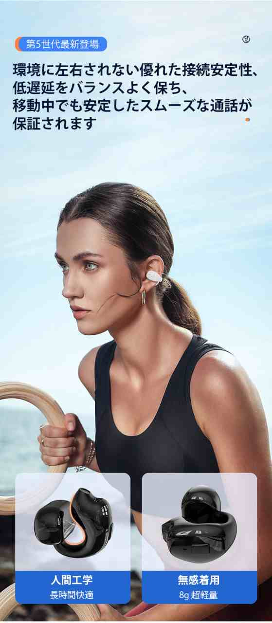ワイヤレスイヤホン Bluetooth 5.3 ブルートゥースヘッドホン 耳掛け型 ヘッドセット 軽量 高音質 小型 高品質素材 micro充電口  w644B(ホワイト)
