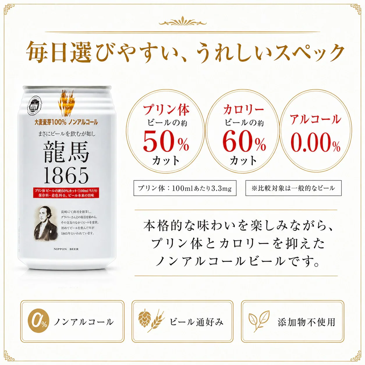 【セット品】龍馬 1865龍馬 レモン 350ml 各24本（計48本）ノンアルコール ビールテイスト飲料 家呑み 宅呑み【北海道への発送不可】