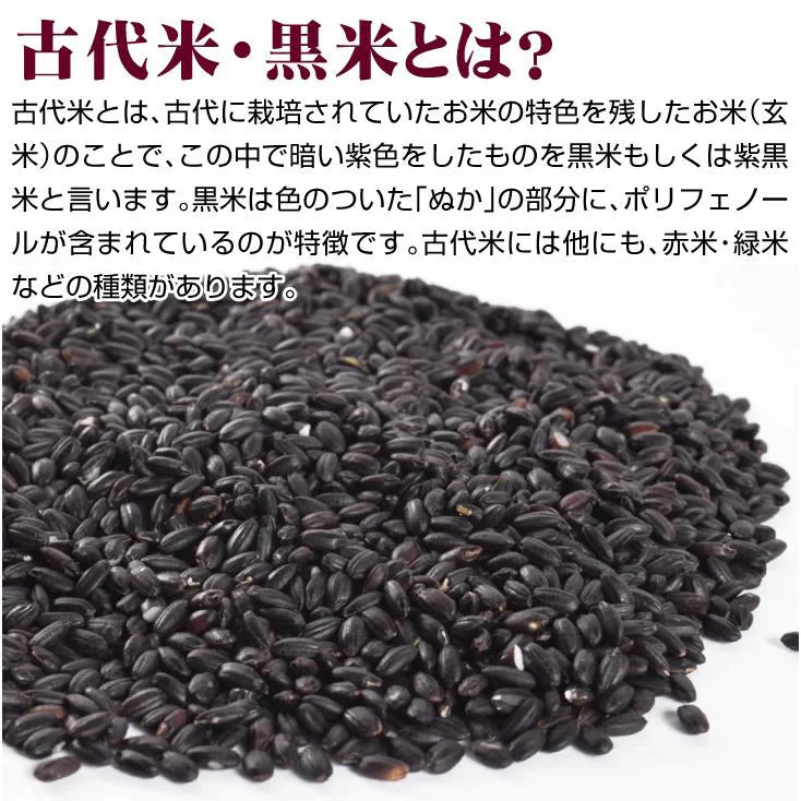 黒米 1kg 1袋 秋田産 白神古代米 もち玄米【2025年1月中旬より発送】