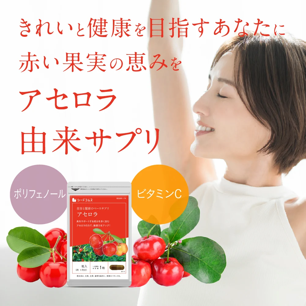 アセロラたっぷりビタミンC《約3ヶ月分》サプリ/アセロラサプリ/ビタミンCサプリ