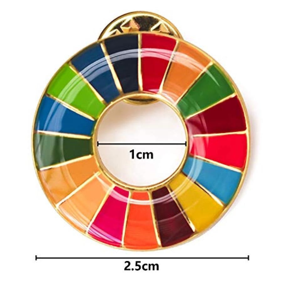 3個セット SDGs 会議 着用義務 SDGs バッジ 留め具付き 金色丸み仕上げ sdgsバッジ マグネット 正規品 sdgsバッチ ピンバッチ イメージアップ 国連ガイドライン対応 バッグにも最適 かわいいピンバッジ