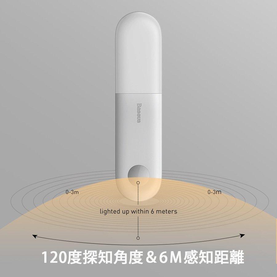 当日発送 LED人感センサーライト USB充電式 Baseus 調整可能 明暗センサー 省エネ 両面テープ 階段 台所の手元灯クロゼット 寝室 玄関 洗面所 車庫 物置 w011A(ライト:ホワイト)