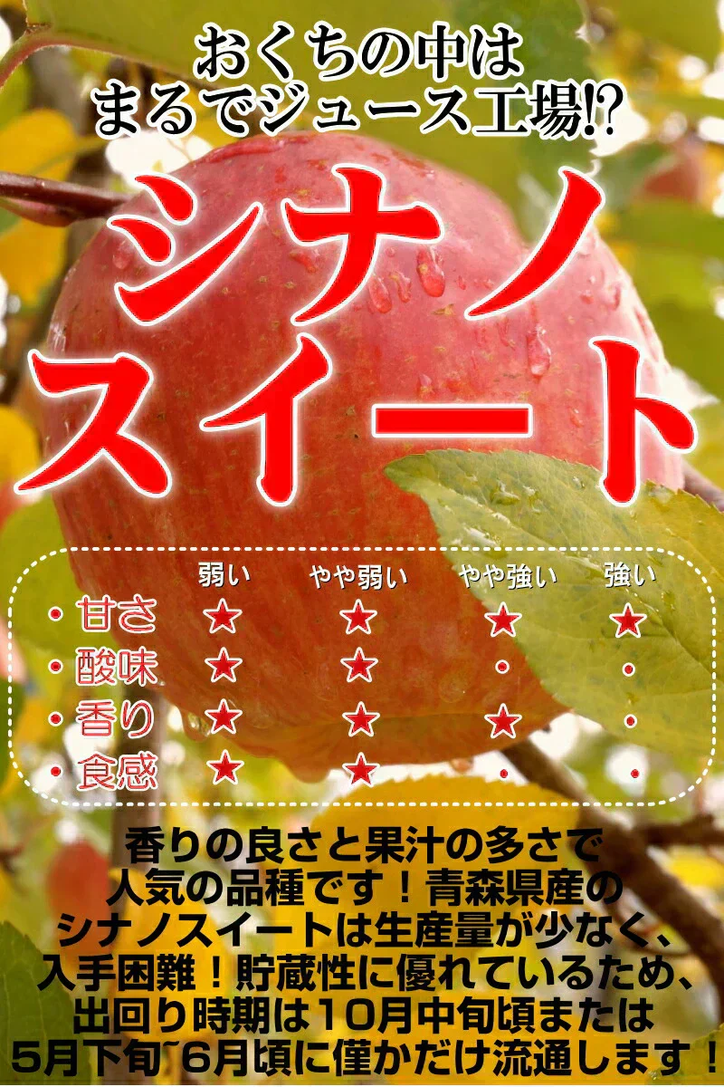 青森県産 りんご シナノスイート 5kg箱 【訳あり】　★スイート 訳 5kg 箱