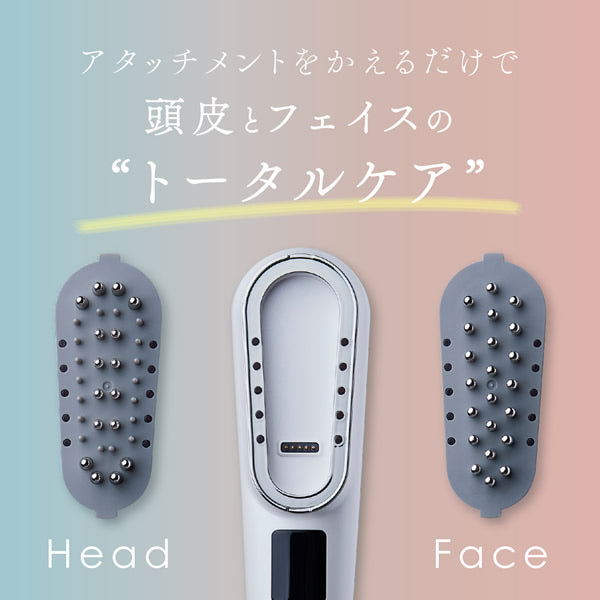 WAVEWAVE スカルプブラシプレミアム/EMS(低周波)で頭筋を刺激・RFラジオ波でリフトケア アタッチメントを変えるだけで頭皮と顔のトータルケア 美顔器