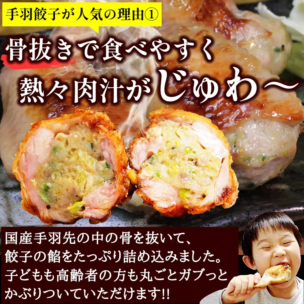 8秒に1本売れてる！手羽餃子 20本入 冷凍 餃子 国産鶏肉 惣菜 おかず 簡単調理 お取り寄せ グルメ 手羽先餃子 ビール おつまみ BBQ 人気 点心 送料無料