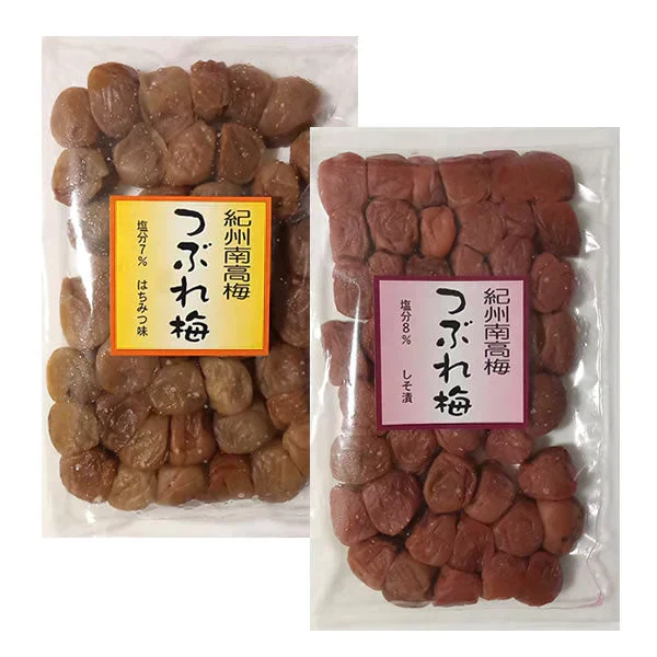 12/23販売終了！【合計800g】紀州南高梅つぶれ梅「しそ味・塩分8％」(400g×1袋)＋「はちみつ味・塩分7％」(400g×1袋)  梅干し  梅干　梅　うめ【エコ得SALE】
