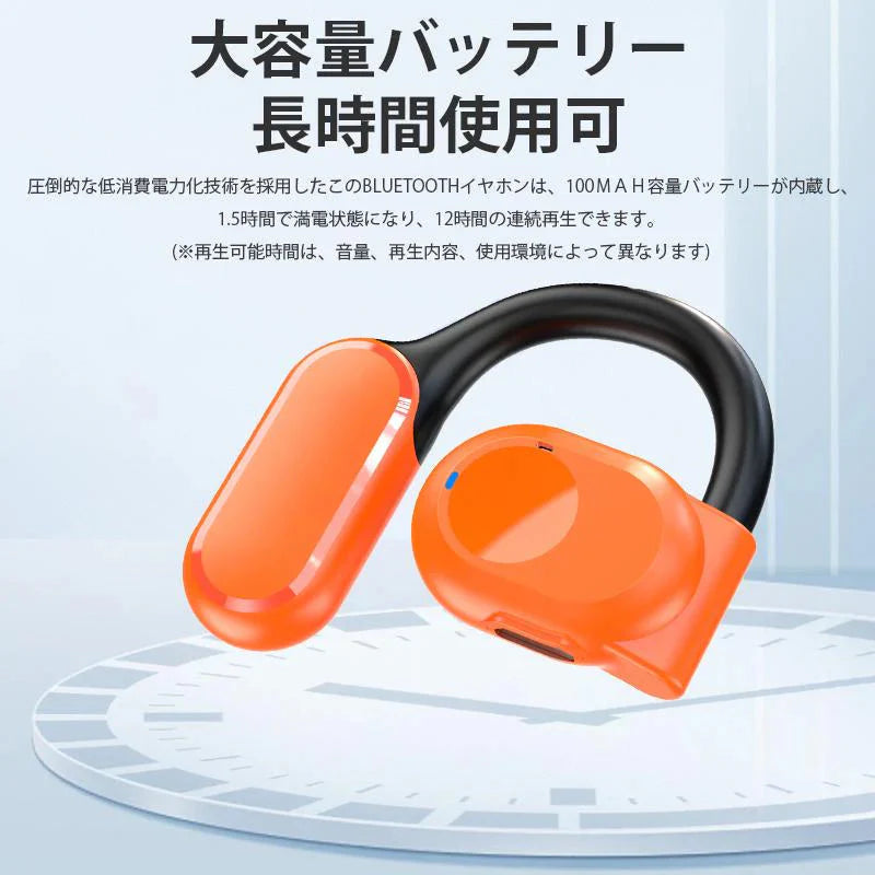 ワイヤレスイヤホン Bluetooth 5.3 ブルートゥースヘッドホン ヘッドセット 軽量 高音質 耳を塞がないイヤホン 防水 防汗 右耳 s072B(ホワイト)