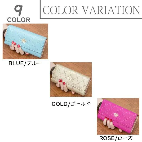 ★【ピンク】　長財布　カード入れ　大容量　薄型　軽量