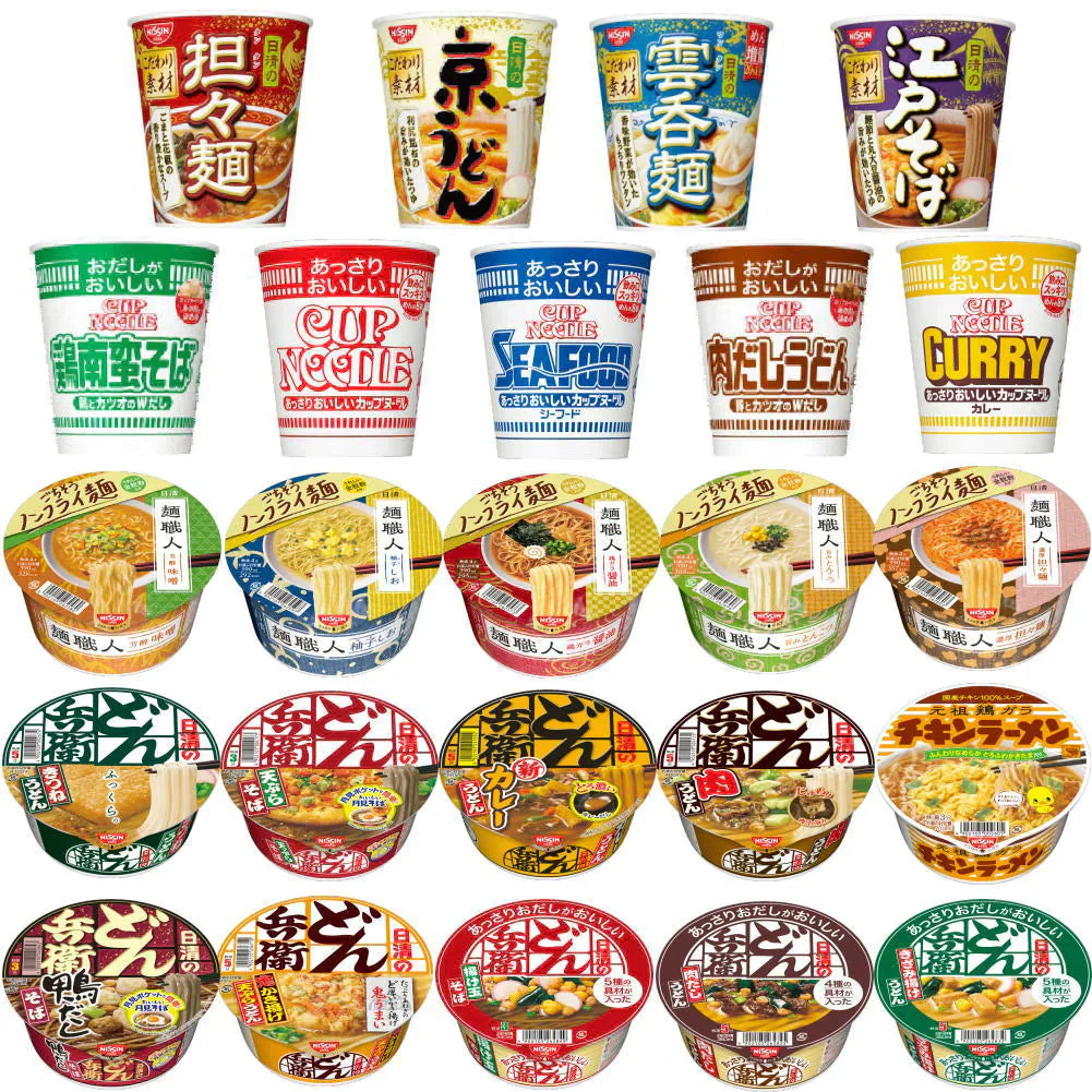 にぎわい広場  日清食品 どん兵衛 麺職人 京うどん 江戸そば カップヌードルも入ったカップ麺 バラエティ24食セット