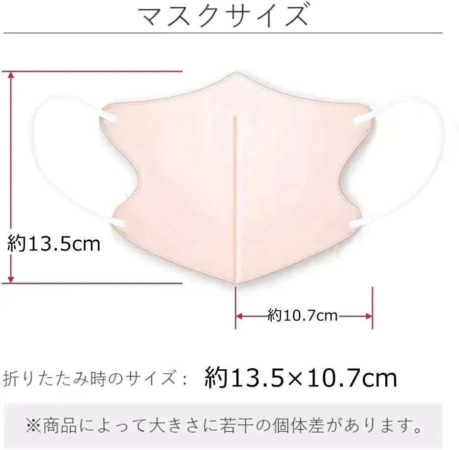 (ベビーピンク)マスク 120枚 立体マスク 3D立体 息がしやすい 3層フィルター  男女兼用 不織布 着用快適 小顔効果 通気性