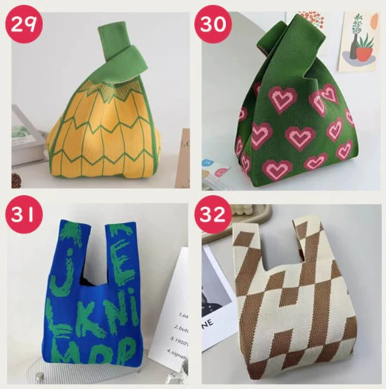【4】【同柄2個セット】【予約商品・発送時期は商品説明に記載】ニット バッグ ニットバッグ 同柄 2個セット マルシェバッグ ニット トートバッグ 縦型 クロシェ編み かぎ針 ハンドバッグ マルシェ 韓国 ミニバッグ ミニバッグ 送料無料 ギフト プレゼント