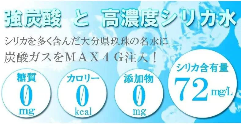シリカ強炭酸水500ml×24本　大分県玖珠町採水 刺激強めの強炭酸！※エコボトル ラベルなし