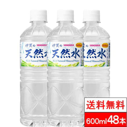 【送料無料】 サンガリア　伊賀 シリカ 天然水 600ml×48本