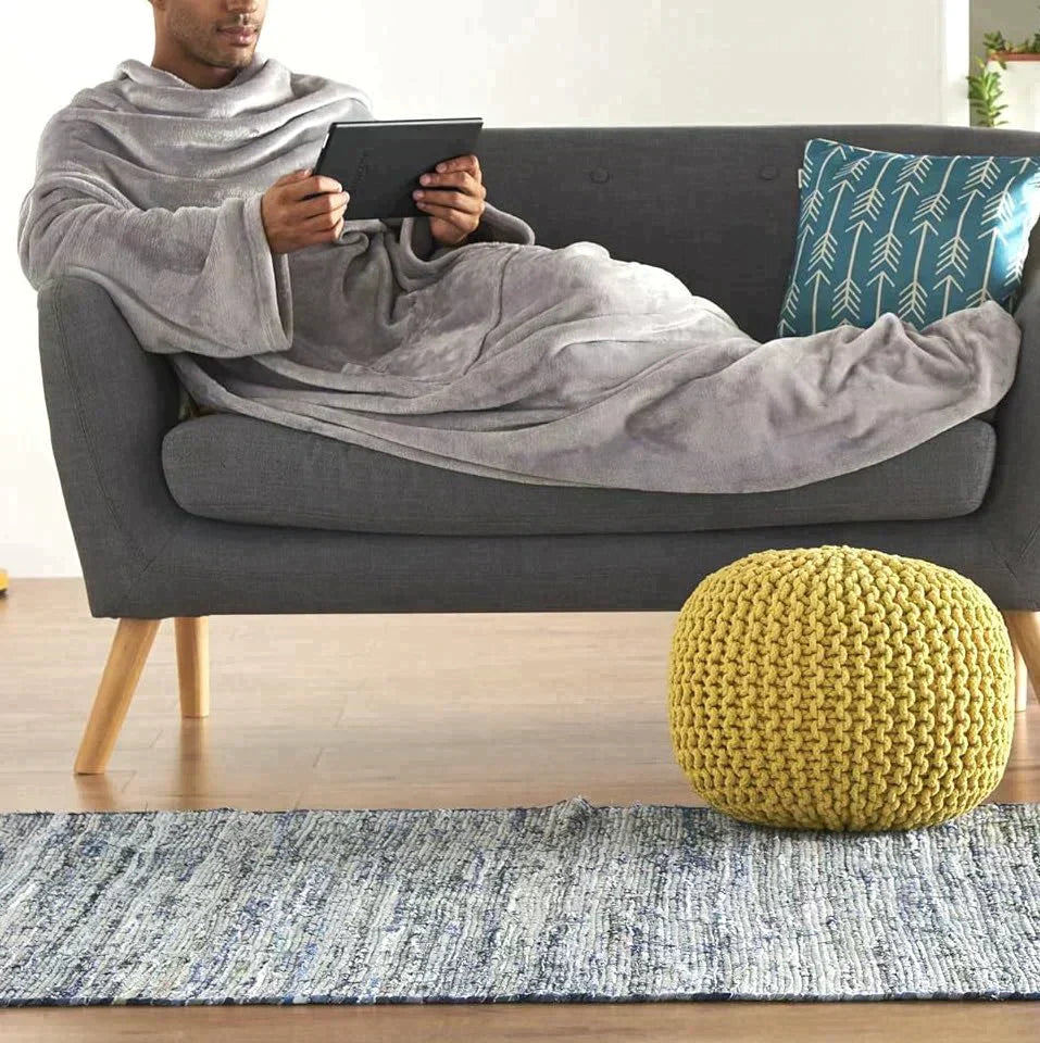 Amazonベーシック 訳あり 着る毛布 150×180cm 足まですっぽり フリーサイズ  ライトグレー