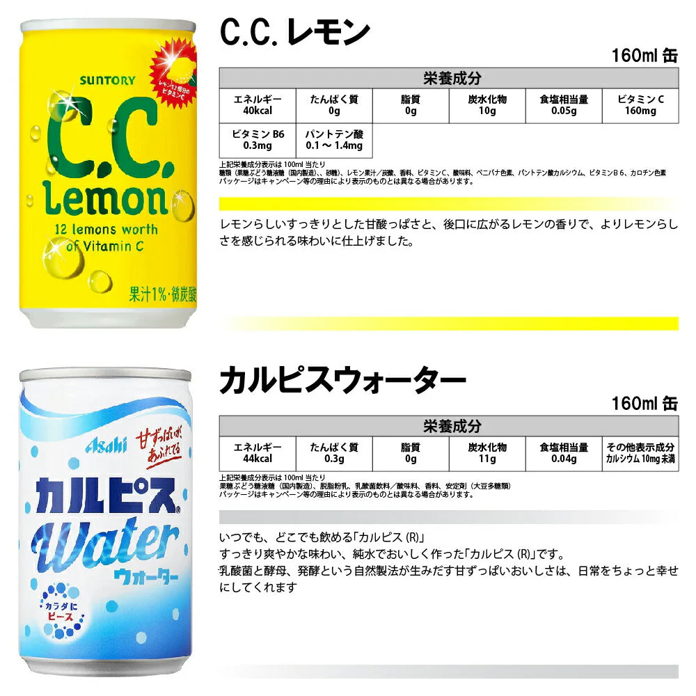 【 送料無料 】 炭酸飲料 缶ジュース ミニ缶 160ml 8種 C 計30本 詰め合わせ 飲み比べ アソート セット
