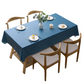 【 ブルー  140×140cm 】テーブルクロス 撥水 北欧 おしゃれ 防水 PVC ナチュラル 食卓カバー テーブルマット キッチン ダイニング 高級感 シンプル 送料無料