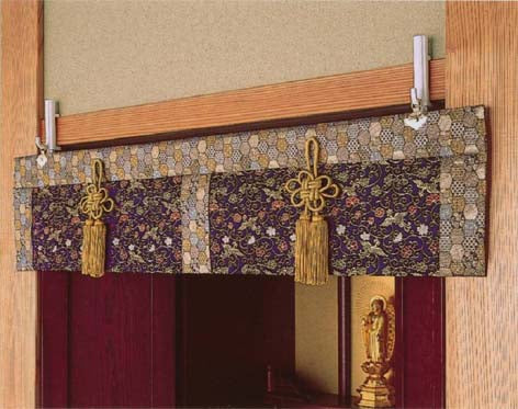 【大サイズ】仏間用高級金襴みす 極楽鳥 / すだれ 高級 仏間 仏壇 家庭用 在家用 優雅 荘厳 インテリア 室内 オシャレ お洒落 おしゃれ 日本製 国内産 洋風 和洋折衷 和風 送料無料
