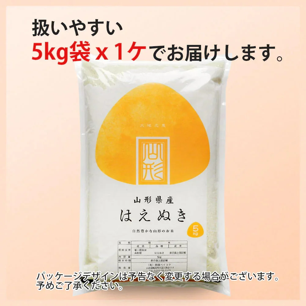 はえぬき 無洗米 5kg 山形県産 令和7年産 送料無料 米 5キロ こめ コメ お米 精米 新米 お米5kg はえぬき5kg はえぬき5キロ