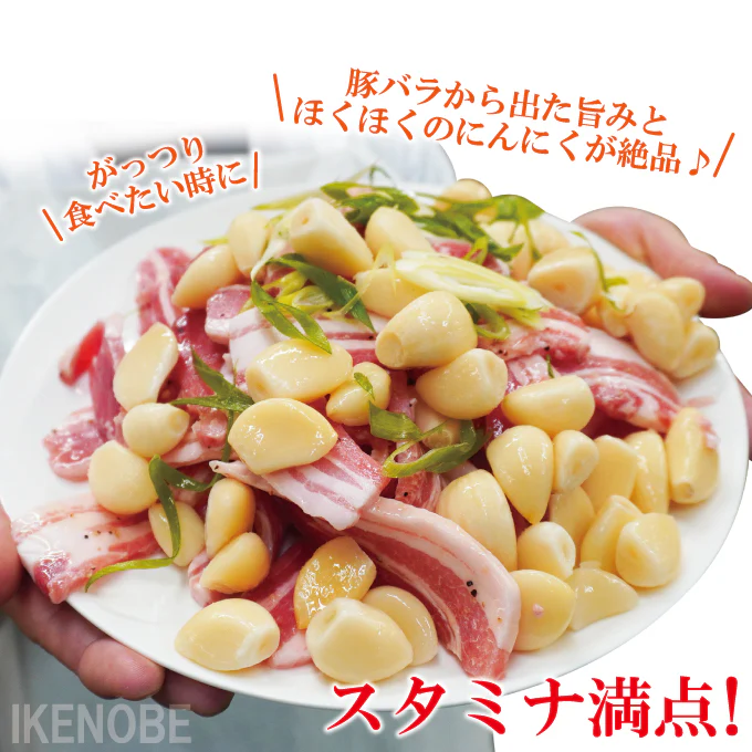 フライパン簡単調理！塩だれ国産豚肉とまるごとにんにく炒めセット1kg（250g×4パック）