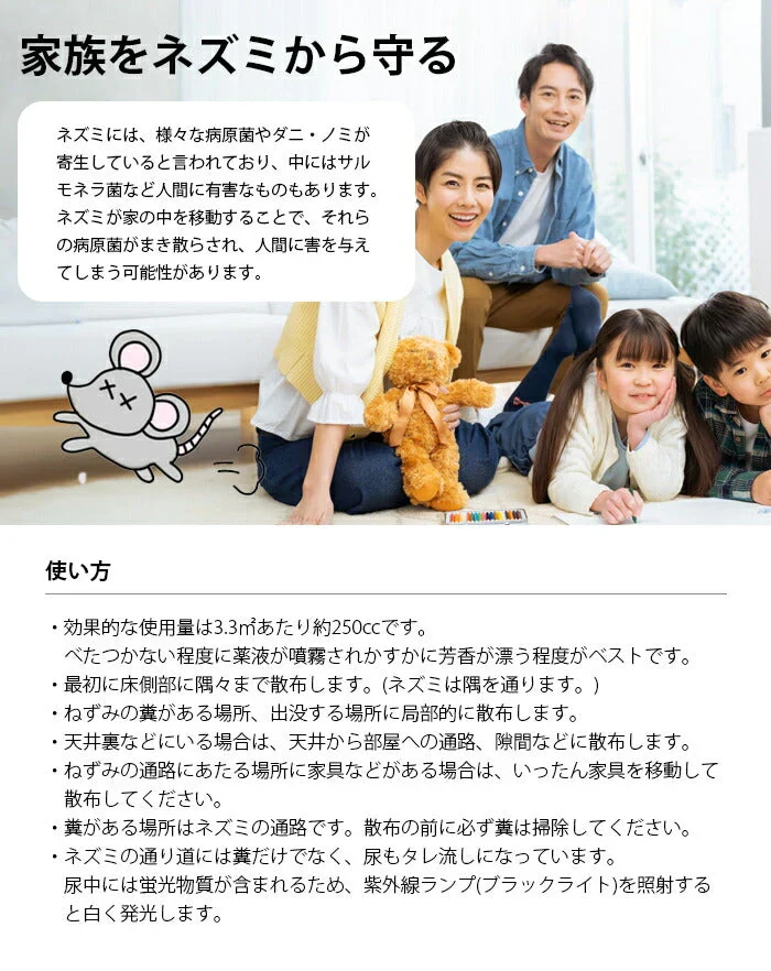 人に優しい ネズミ駆除 ラットバスター 1本 250ml プッシュスプレータイプ ねずみ忌避剤 ねずみ撃退 効果持続 安全 退治 匂いで撃退 死骸が見えない ネズミ駆除 駆除剤 ネズミ除け スプレー ラットバスター 天然素材 日本製 送料無料