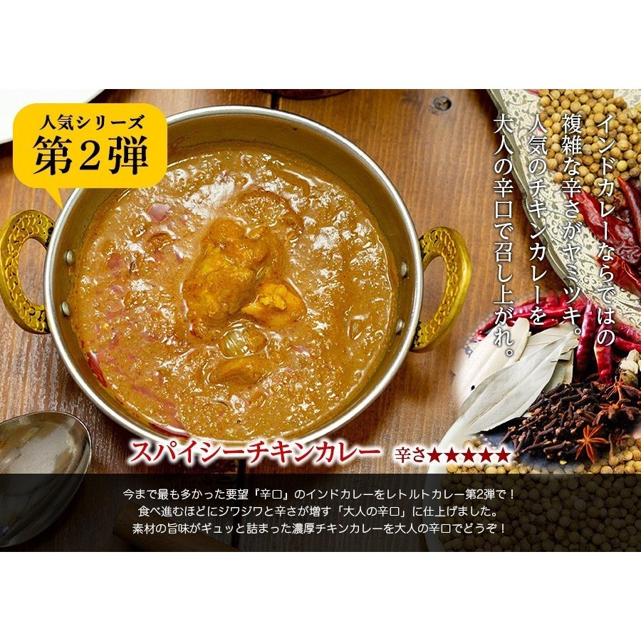 カレー インドカレー3食DXセット ≪簡易包装≫ 180gx3袋 レトルトカレー （スパイシーチキンカレー(180g)・キーマカレー(180g)・バターチキンカレー(180g)）