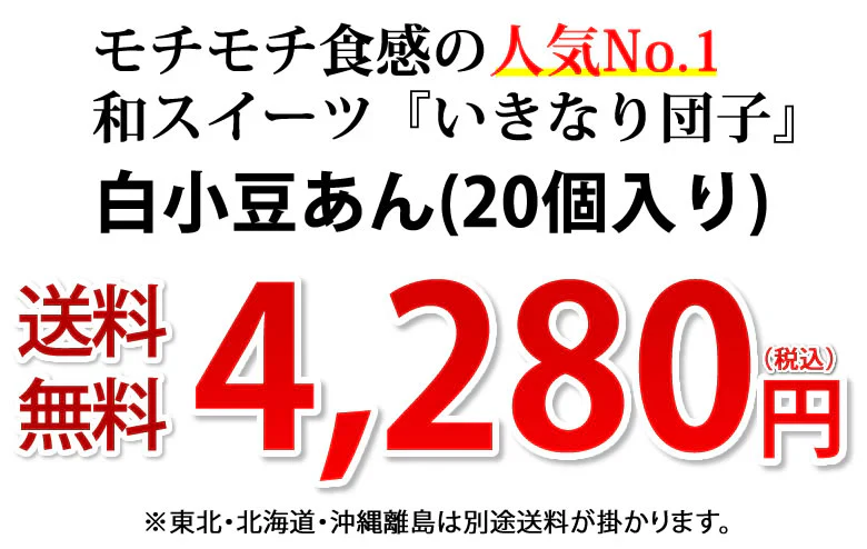 いきなり団子 白（小豆あん）20個入り 送料無料 熊本名物 肥後屋 モチモチ食感の和スイーツ お取り寄せ 和菓子 団子 あんこ もち