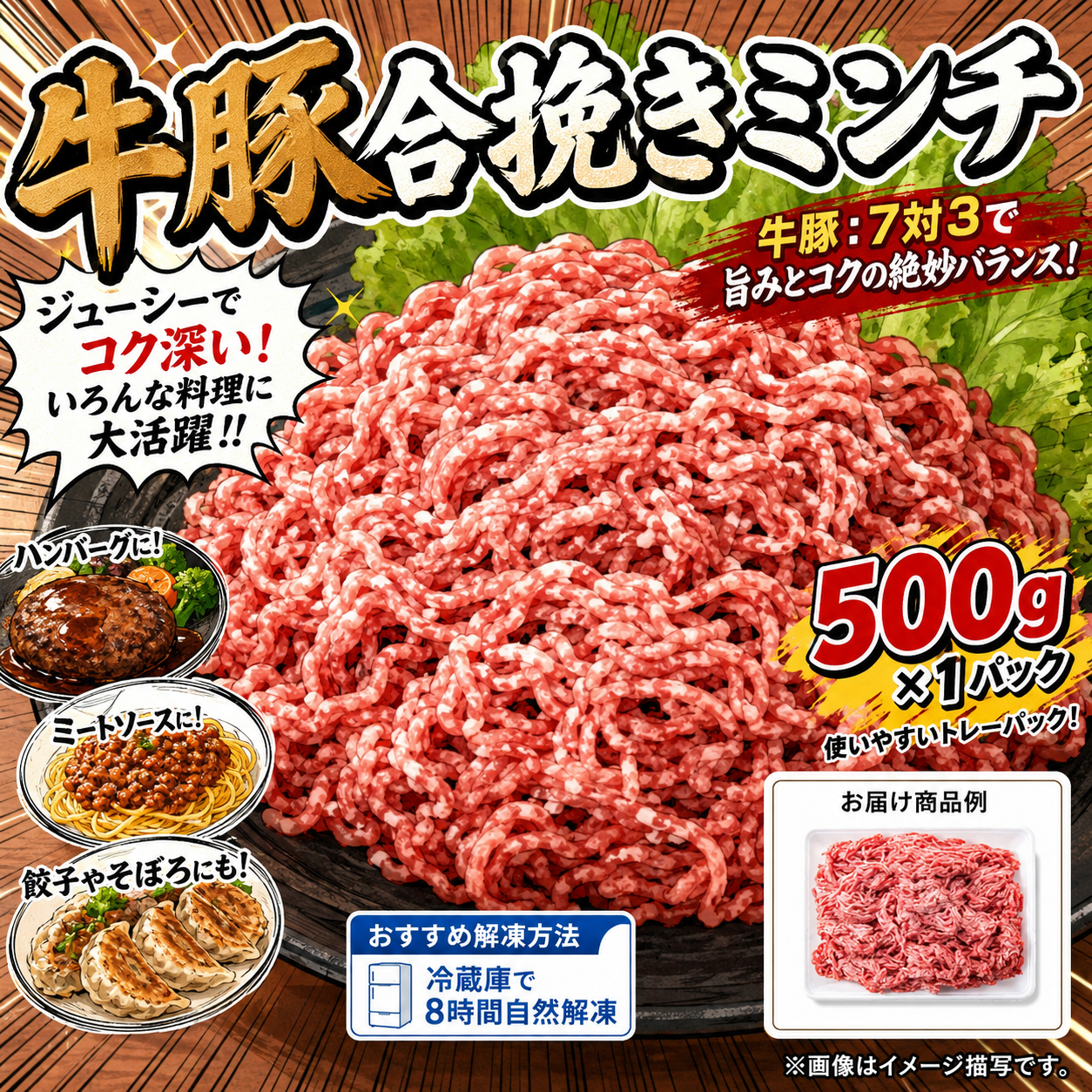 牛豚合挽きミンチ　8ｋｇ（500ｇ×16ｐ）牛肉 ギフト 送料無料 豚肉　 冷凍 　ミンチ　お手軽 お取り寄せ お取り寄せグルメ 北海道と沖縄を除き 【送料無料】