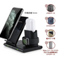(ブラック)3in1 マルチ ワイヤレス充電器 iPhone12Pro max 12 mini iPhoneSE3 11 AirPods Pro Apple Watch 充電器 ワイヤレス充電 iPhoneXR X Galaxy XPERIA 急速充電 USB 送料無料　BAT122