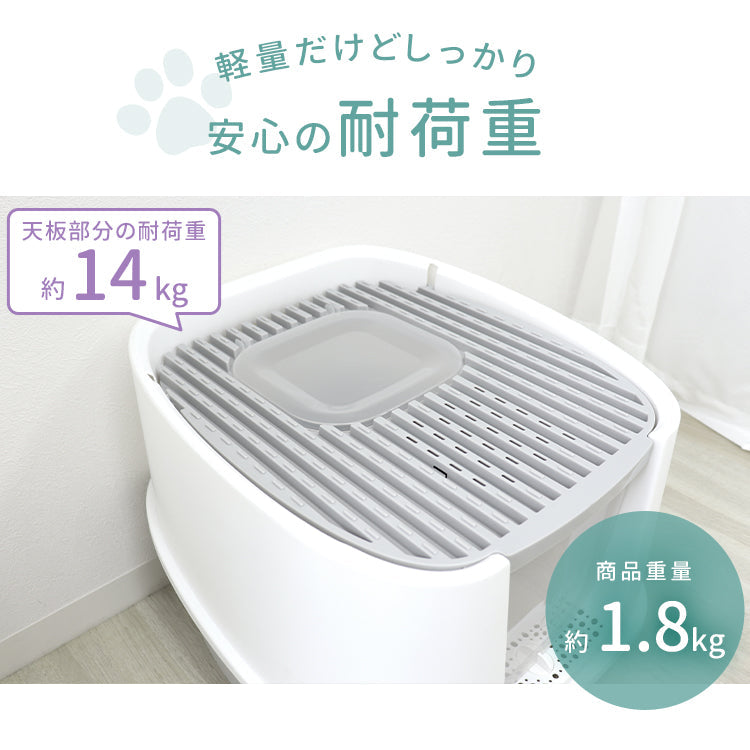 【グレー】キャットトイレ 猫用トイレ 猫用トイレ フルカバー 折りたたみ 大きめ 大型 猫砂 飛び散り防止 スコップ付き ニオイ防止 掃除 清潔 お手入れ 脱臭 トイレ容器