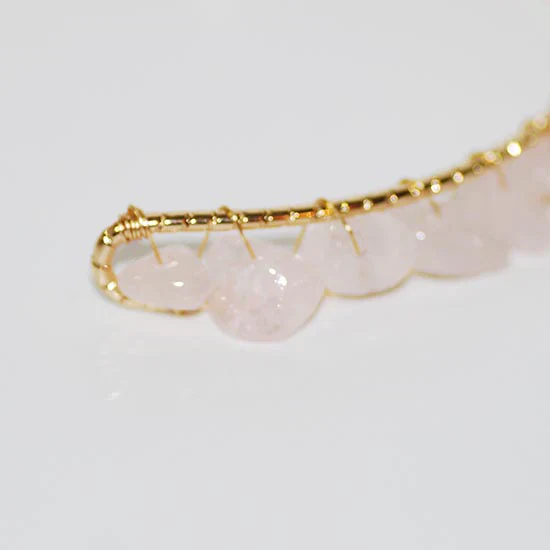 ブレスレット 送料無料 AUULA ローズクウォーツブレスレット さざれ石（大）アクセサリー かわいい ガーリー 上品 おしゃれ 女の子 パール