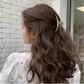 (ホワイト)ヘアクリップ 大粒パール バレッタ まとめ髪 髪飾り ヘアアクセサリー 髪留め ヘアアレンジ アクセント パール バンスクリップ