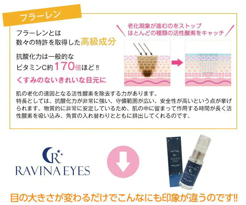 二重をつくる衝撃の実感力ふたえ専用美容液【ラヴィーナアイズ Ravinaeyes】二重 専用 目元潤うパッチリ習慣 保湿力 ヒアルロン酸 魅力的な目を手に入れたい 潤いをキープモデルさんも愛用中最高品質の成分配合スキンケア効果も抜群 まぶた たるみ 老け顔 ケア 引き上げ 塗って寝るだけ 引き上げ 二重 三重 四重 ヒアルロン酸 コラーゲン 目元ケア アイケア コラーゲン ナイトケア 美容液 日本製