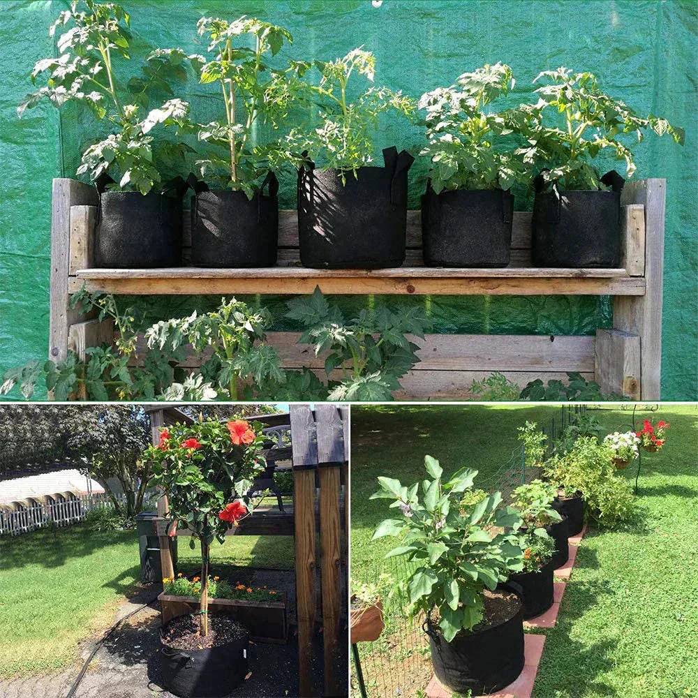 5個セット 7ガロン　プランター 布鉢 栽培袋 フェルト 不織布ポット 植え袋 ガーデン 通気性 diy 園芸 植物育成 野菜栽培 大容量（w077-2）