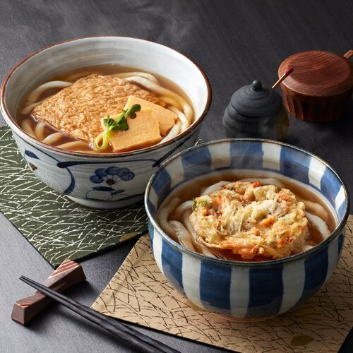 【終売】香川・小豆島 「うす家」 きつね＆かき揚げ手延うどん2種セット