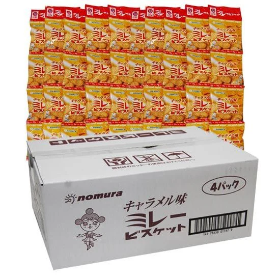 送料無料 ミレービスケット キャラメル味 4連10個セット・1ケース