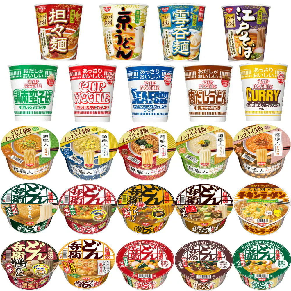 にぎわい広場  日清食品 どん兵衛 麺職人 京うどん 江戸そば カップヌードルも入ったカップ麺 バラエティ24食セット