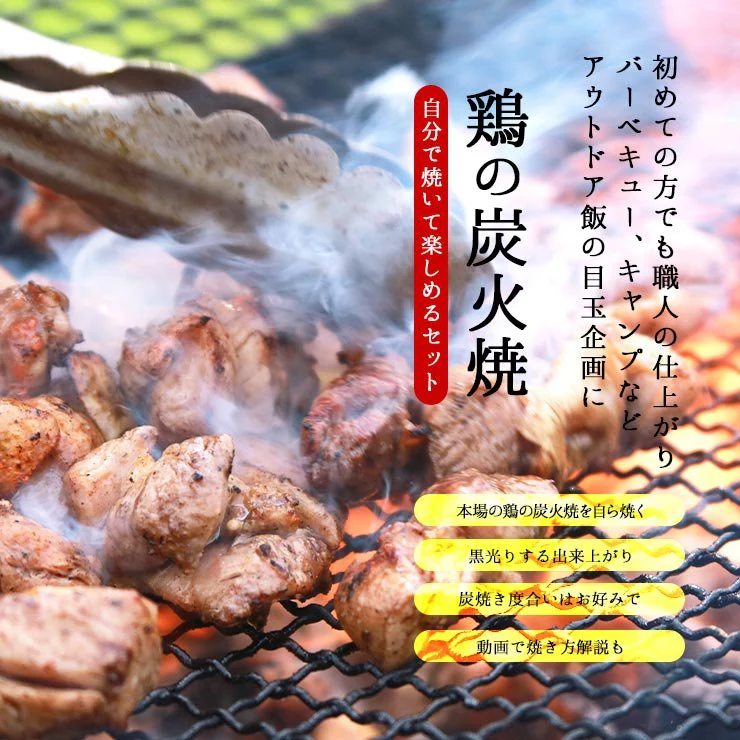 焼き鳥 鶏の炭火焼き(鳥の炭火焼き/炭火焼き鳥/焼鳥)を作る1kgセット