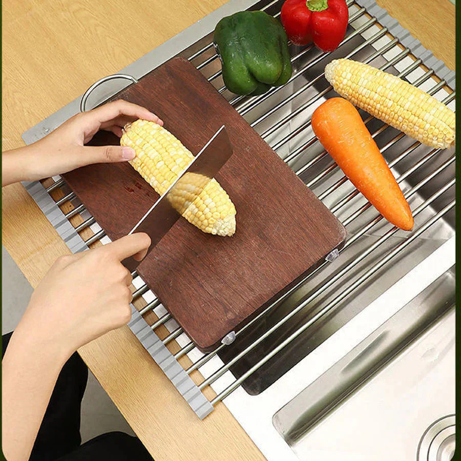 水切り 水切りラック シンク上 スリム 折りたたみ 大容量 コンパクト 食器 台所用品 みずきりかご キッチン 流し台 シンク内　くるくるスッキリラック 水流し台 シンク内