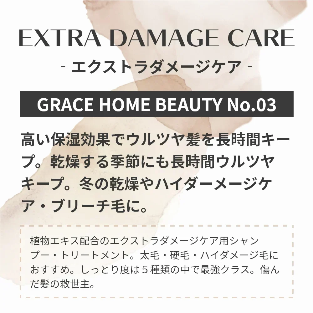 シャンプー トリートメント セット エキストラダメージケア GRACE HOME BEAUTY No.03 各500ｍｌ