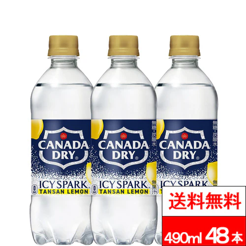 コカ・コーラ アイシー・スパーク フロム カナダドライ レモン 490ml 24本 2箱（計48本） 炭酸水 強炭酸水 炭酸 割材 アイシースパーク