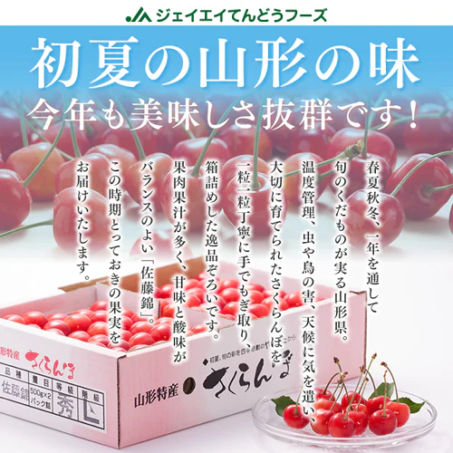 母の日さくらんぼ佐藤錦L玉ダイヤパック100g×2