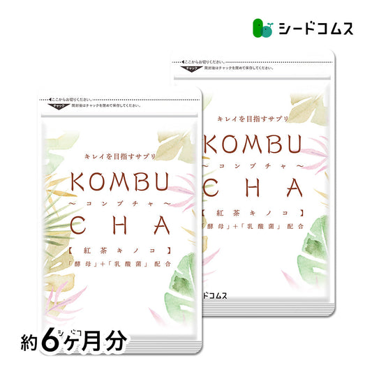 コンブチャ《約6ヶ月分》ダイエット サプリ サプリメント 美容 健康 酵素 乳酸菌  紅茶キノコ 酵母 ビタミンD 葉酸 ビタミンC ビタミンB 大豆ペプチド コンブ【大容量】