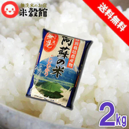 米 送料無料 無洗米 2kg 熊本県産阿蘇こしひかり　特別栽培米無洗米 ２kg×１個