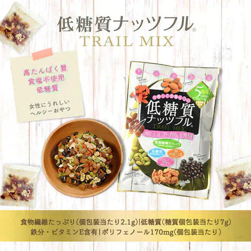 低糖質ナッツフル115g(23g×5袋) ミックスナッツ くるみ アーモンド レーズン 黒大豆 お菓子 おつまみ 送料無料