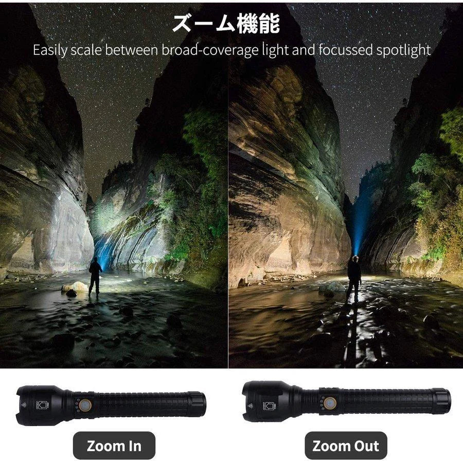 当日発送 懐中電灯 Led ズーム式 強力 軍用 最強 USB充電式 26650軽量小型 明るい ハンディライト 防水 防災 地震 停電対策 釣り用 作業用 ライト