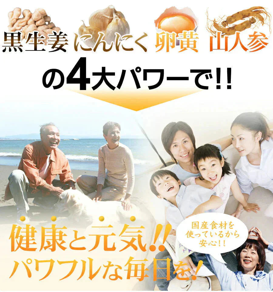 黒生姜入り　にんにく卵黄＋山人参カプセル《約3ヶ月分》生姜/にんにく卵黄サプリ/にんにくサプリ【大容量】